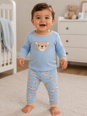 NWT-Milkberry Bamboo Infant Boys Two-Piece Pajama Set - Bear Print - 12, 18, 24M